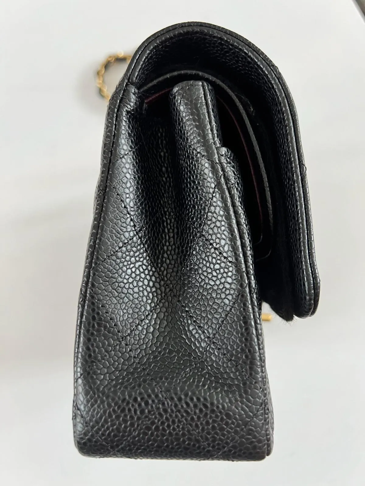 Chanel Classic Double Flap Medium in Black Caviar Leather with Gold Hardware 2021