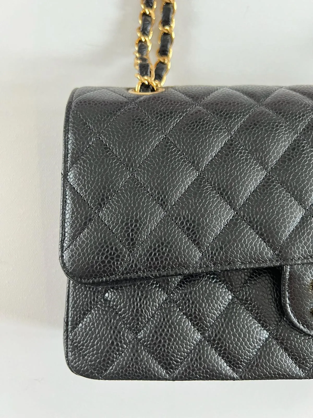 Chanel Classic Double Flap Medium in Black Caviar Leather with Gold Hardware 2021