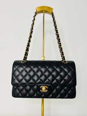Chanel Classic Double Flap Medium in Black Caviar Leather with Gold Hardware 2021