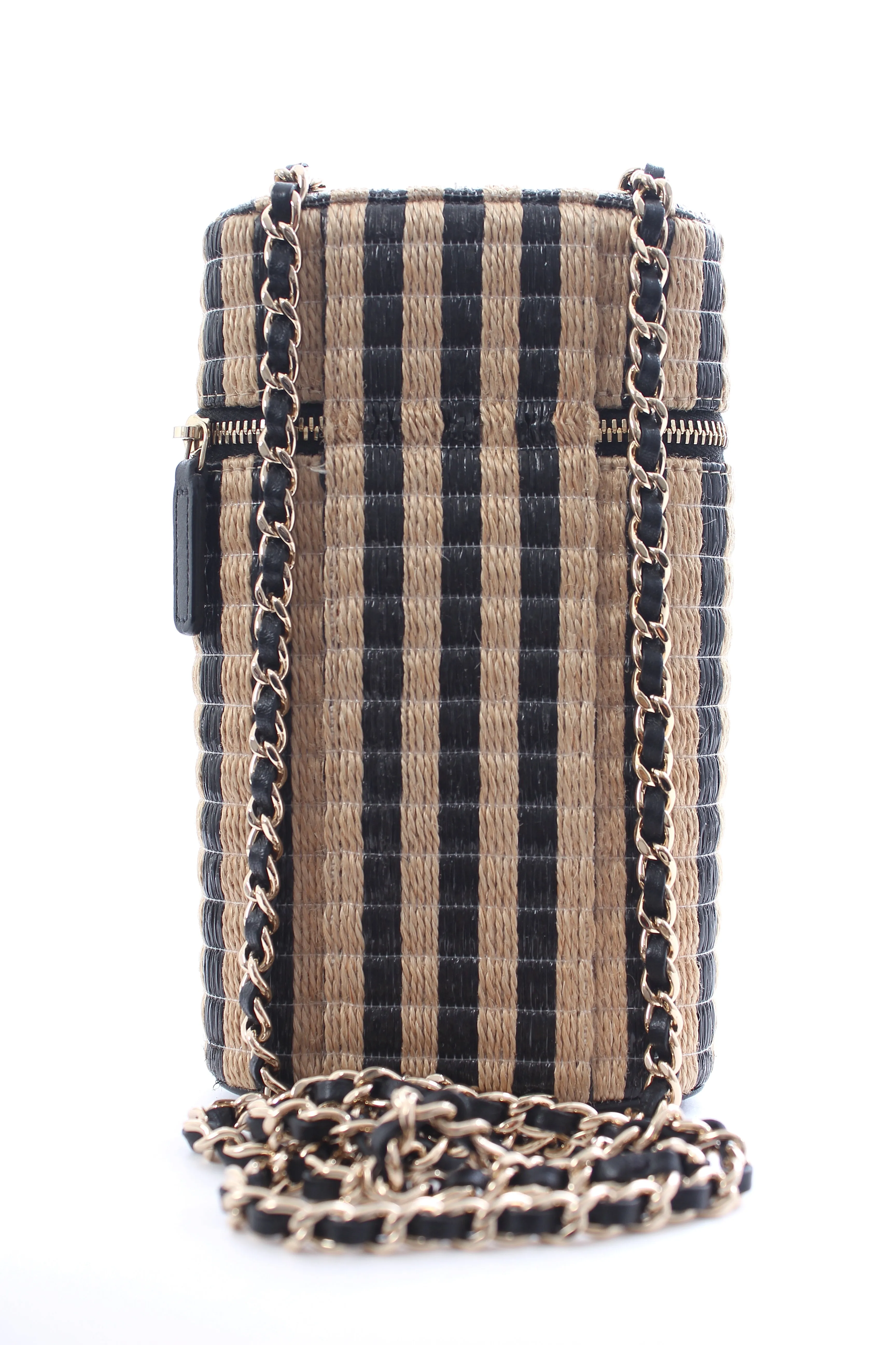 Chanel Striped Raffia Vanity 21P Crossbody Bag - Limited Edition