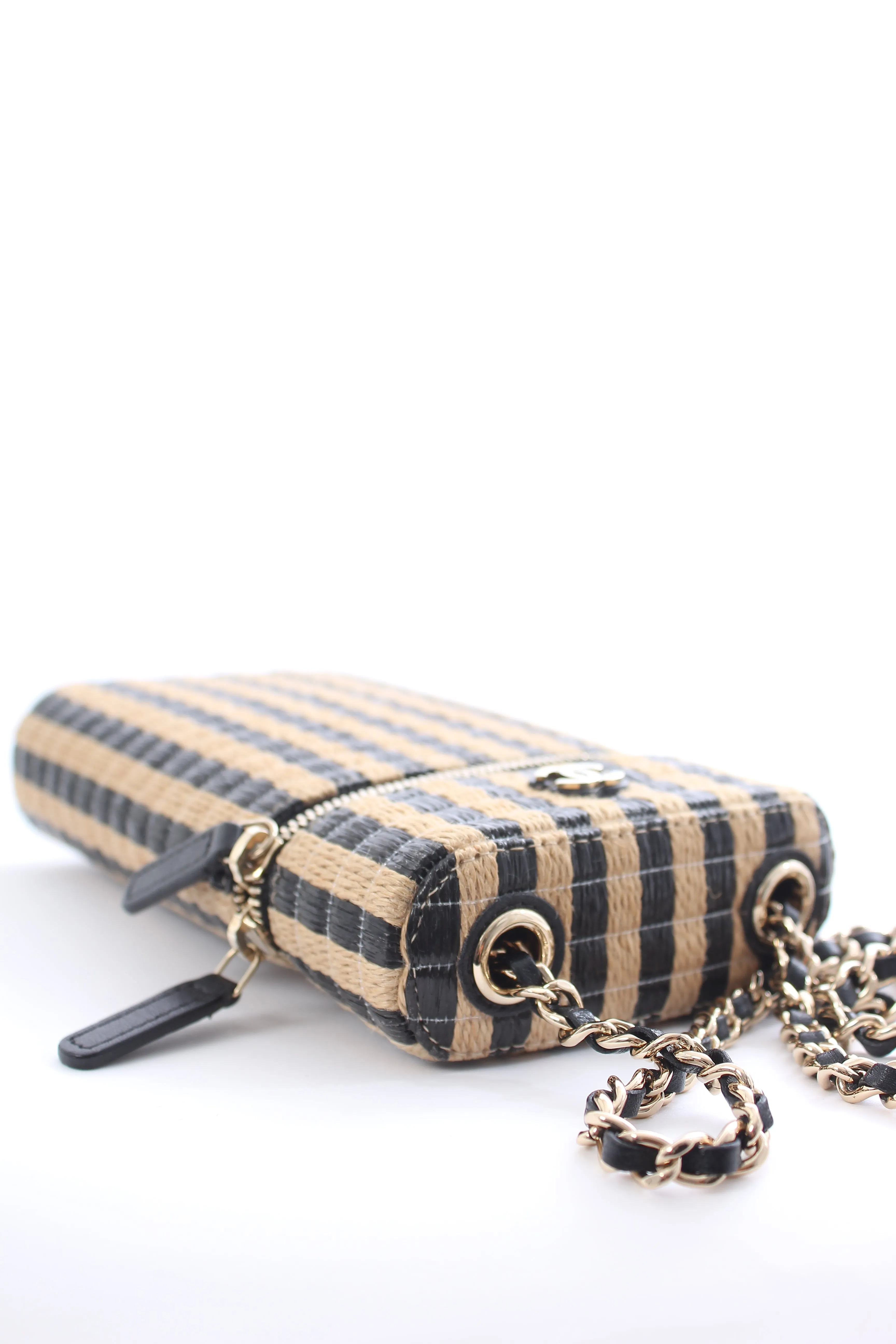 Chanel Striped Raffia Vanity 21P Crossbody Bag - Limited Edition