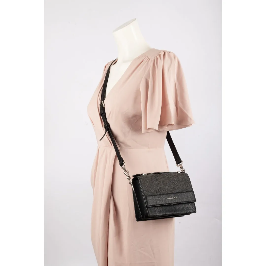 Charles & Keith Structured Front Flap Cross Body Bag