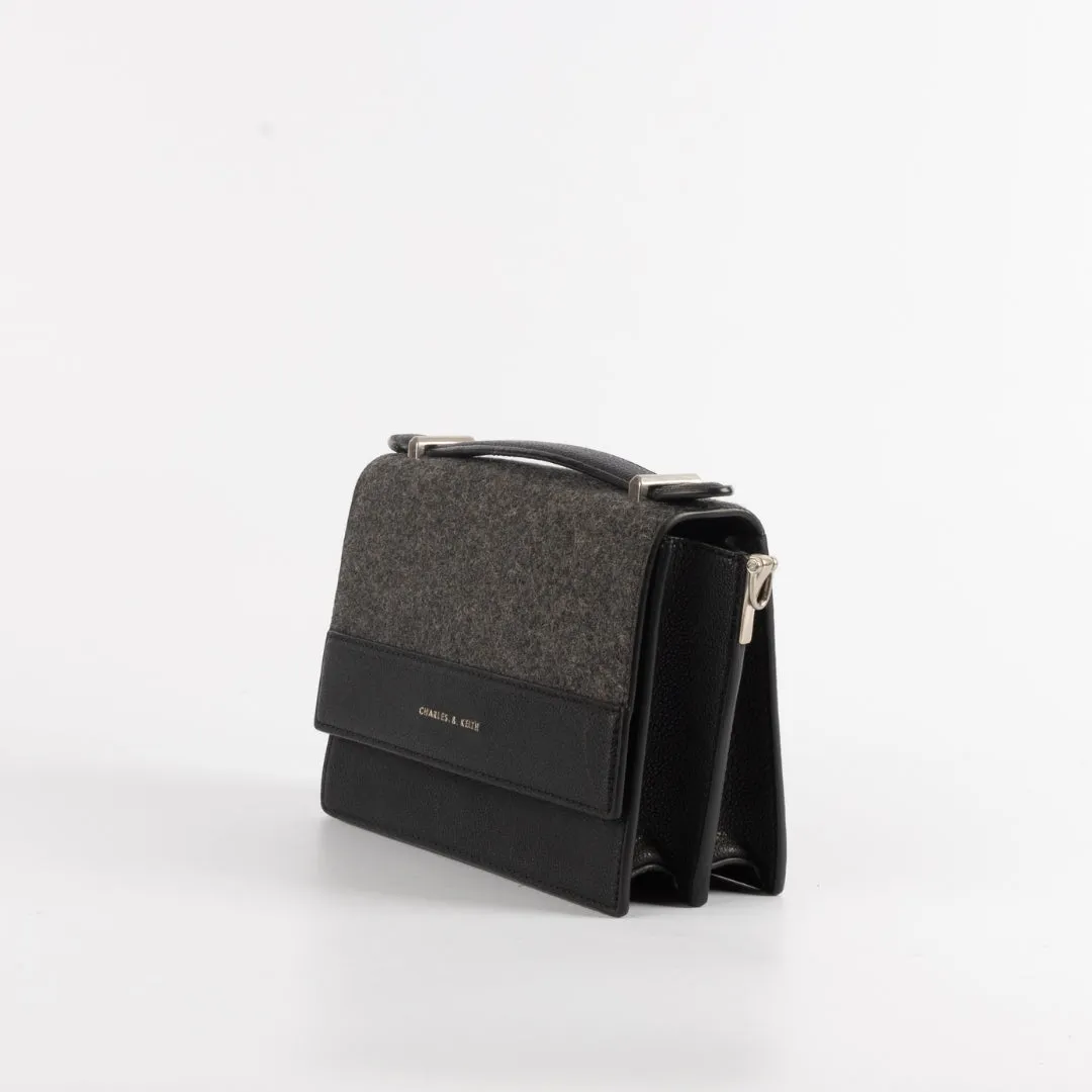 Charles & Keith Structured Front Flap Cross Body Bag