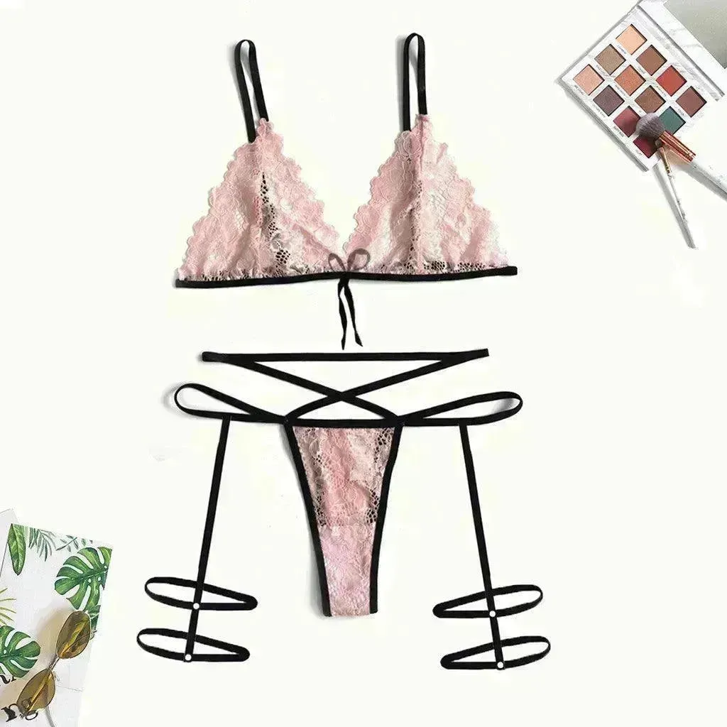 Charming Lingerie Lace Hollow Charming Lingerie Leg Straps Set