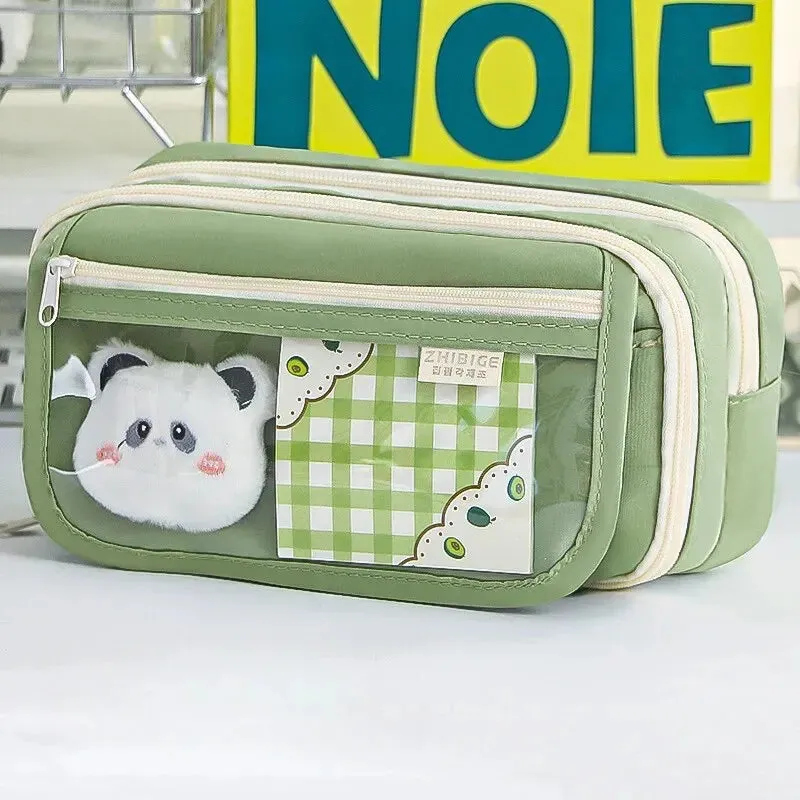 Charming Panda Flip Pencil Case – 9-Layer Spacious, Multi-Functional Stationery Organizer with Cute Panda Design