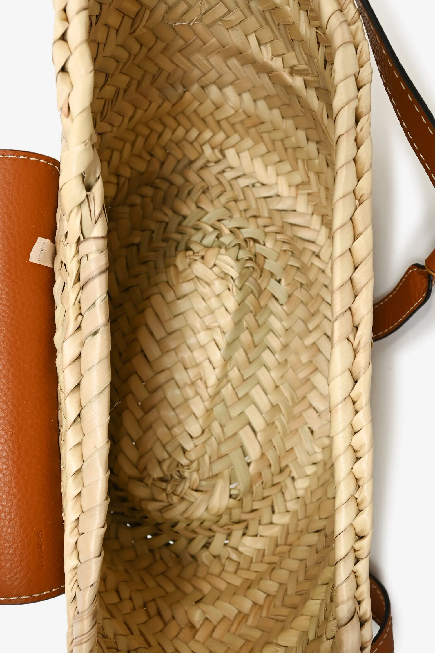 Chloe Brown Leather/Raffia 'Marcie' Basket Tote