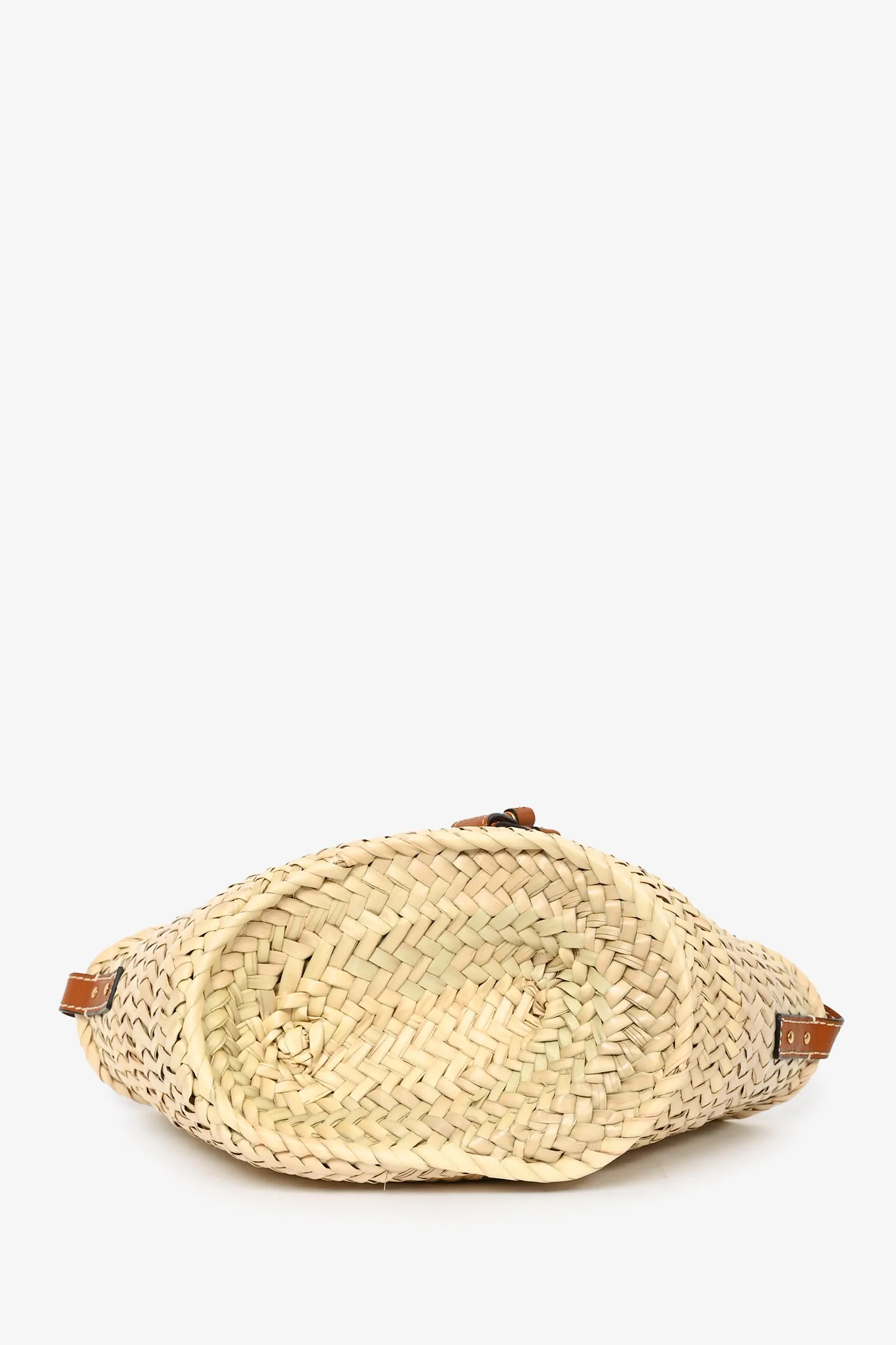 Chloe Brown Leather/Raffia 'Marcie' Basket Tote