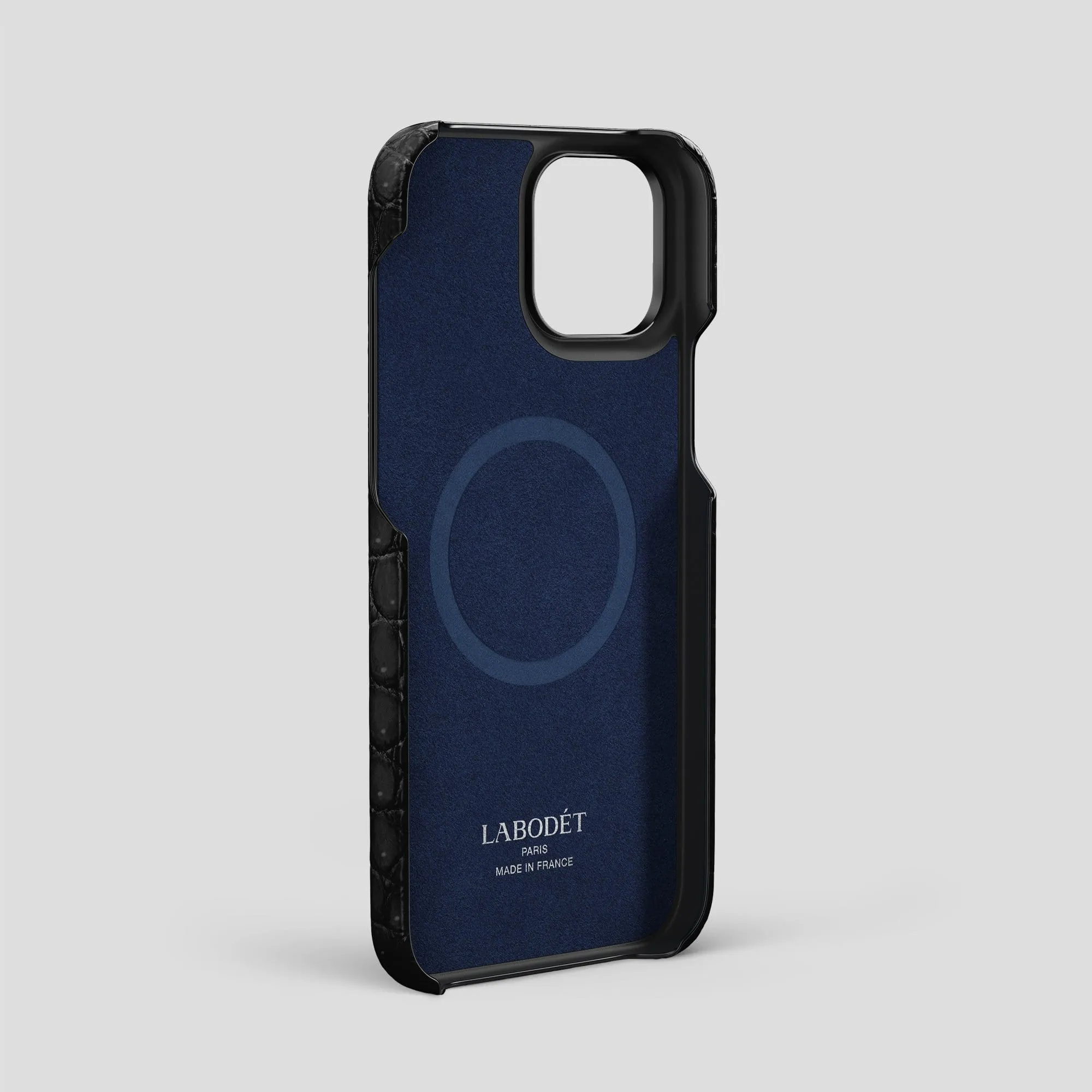 Classic Case with Carbon Skull For iPhone 13 Pro Max In Porosus Crocodile