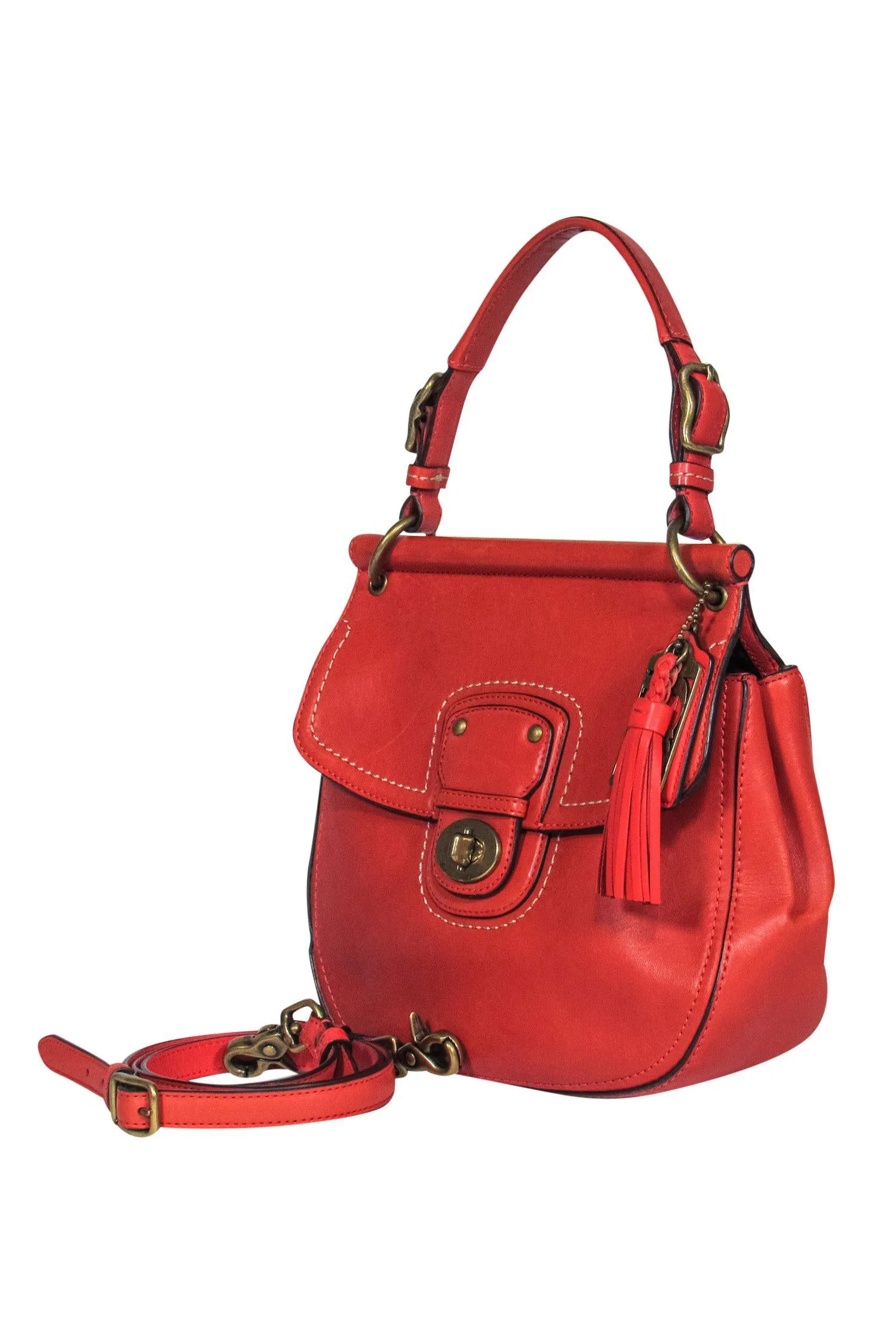 Coach - Orange Clasped Convertible Crossbody