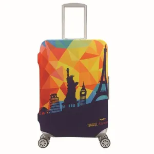 Colorful Travel Landmarks | Standard Design | Luggage Suitcase Protective Cover