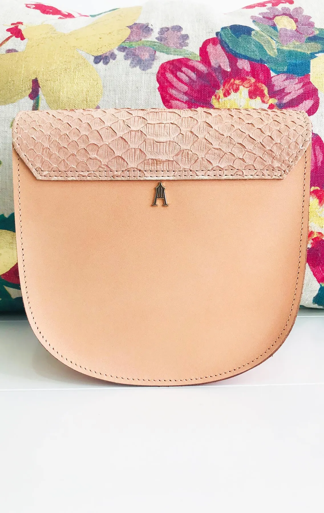 CRAIE MINI LUNE PYTHON PETALE BAG