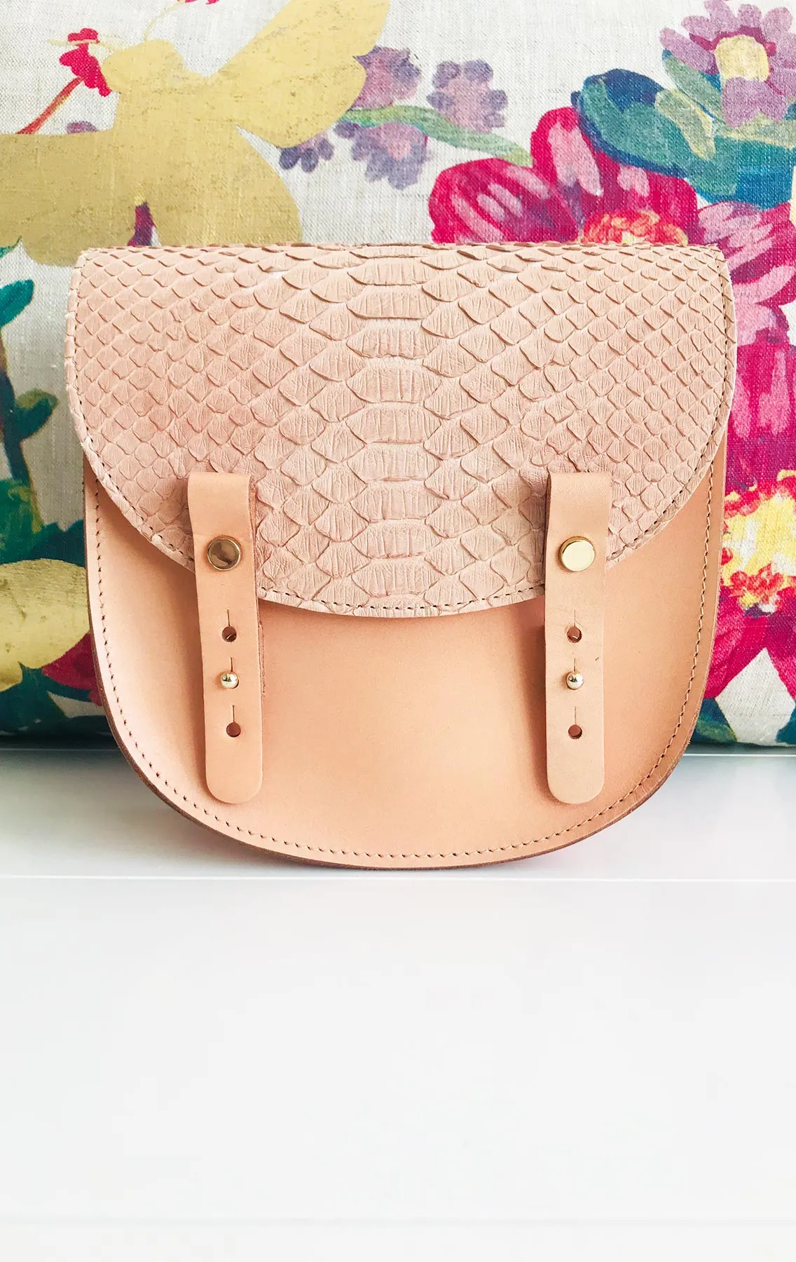 CRAIE MINI LUNE PYTHON PETALE BAG