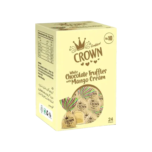 CROWN WHITE CHOCOLATE MANGO CREAM TOFFEE 250G 36PCS