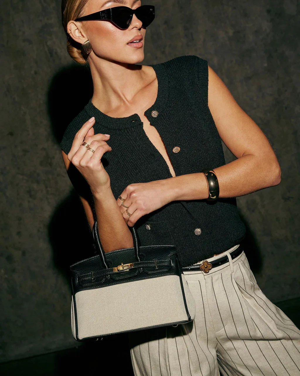 Dalina Two-Tone Structured Bag