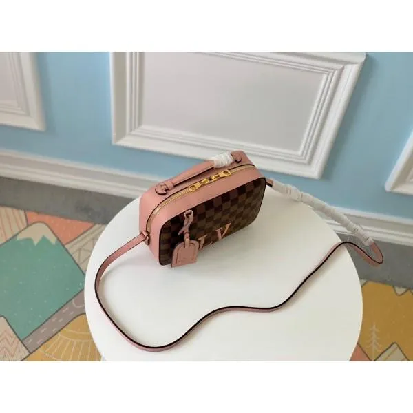 Damier Azur Canvas Saintonge Top Handle Bag N40155 Pink 2019 Collection