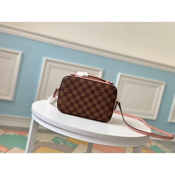 Damier Azur Canvas Saintonge Top Handle Bag N40155 Pink 2019 Collection