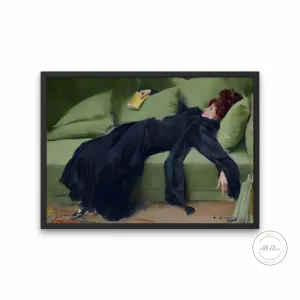 Decadent Young Woman After The Dance PRINTABLE WALL ART, Ramon Casas, Victorian Artwork, Moody Vintage Portrait Painting, Victorian Lady Print
