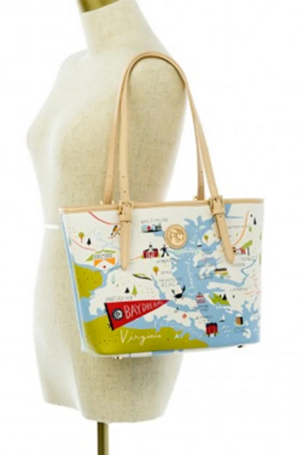 Destination Map Small Tote Bag - Bay Dreams
