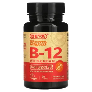 Deva Vegan, Vegan Sublingual B12 1000mcg, 90 Tablets