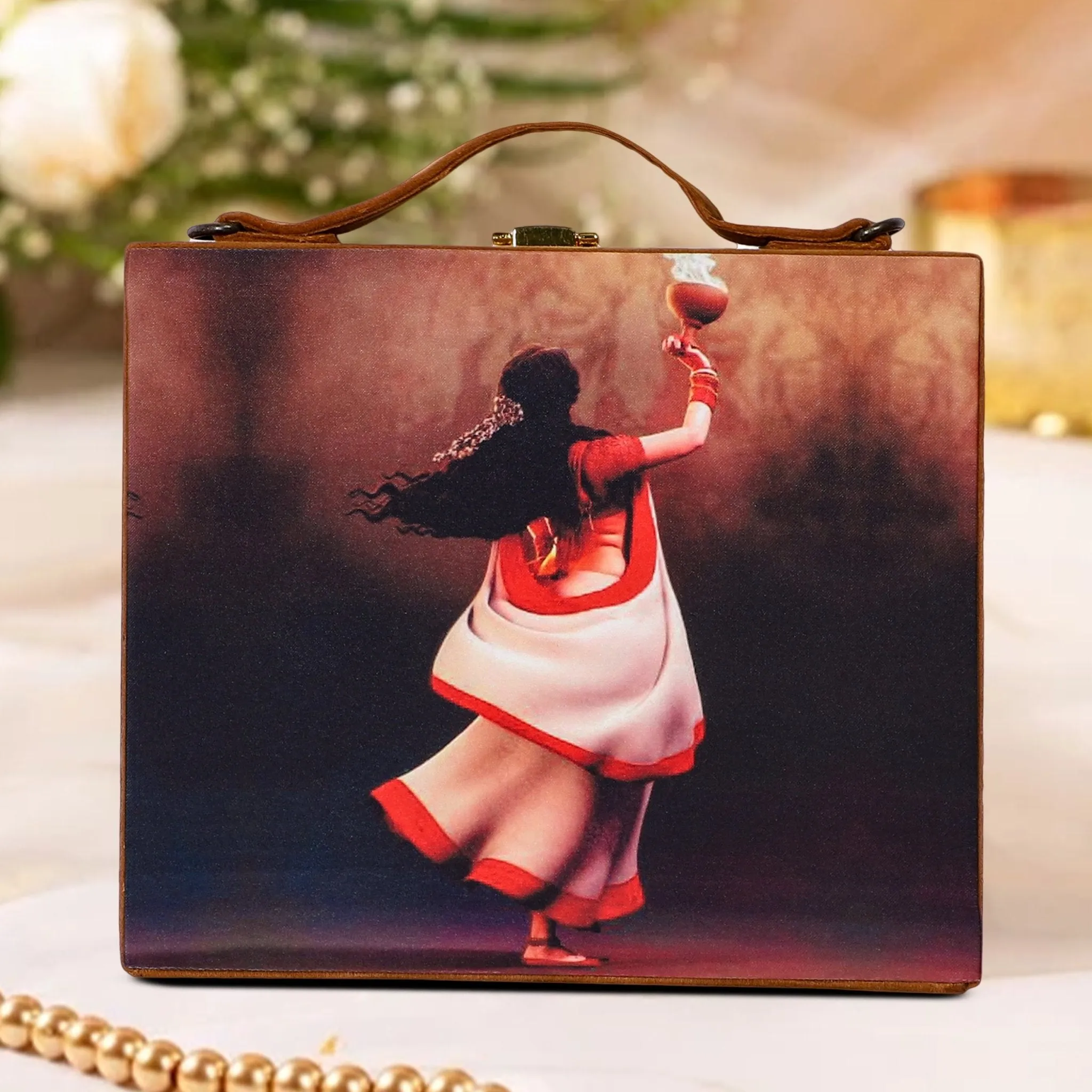 Dhunuchi Suede Evening Clutch