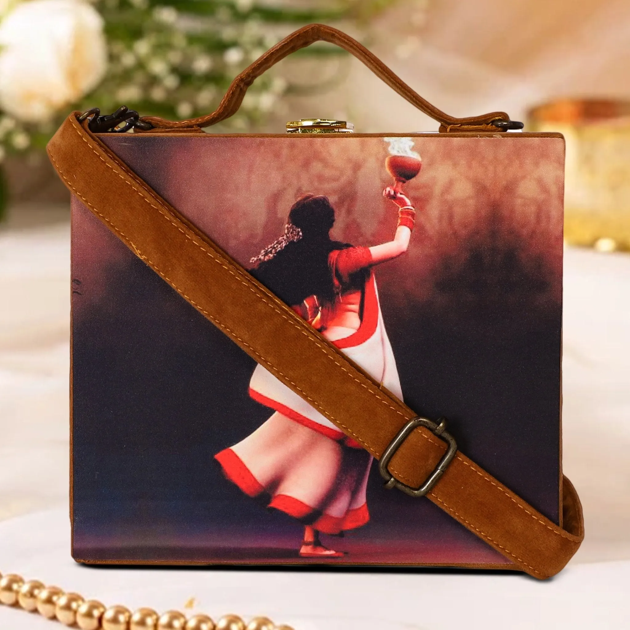 Dhunuchi Suede Evening Clutch
