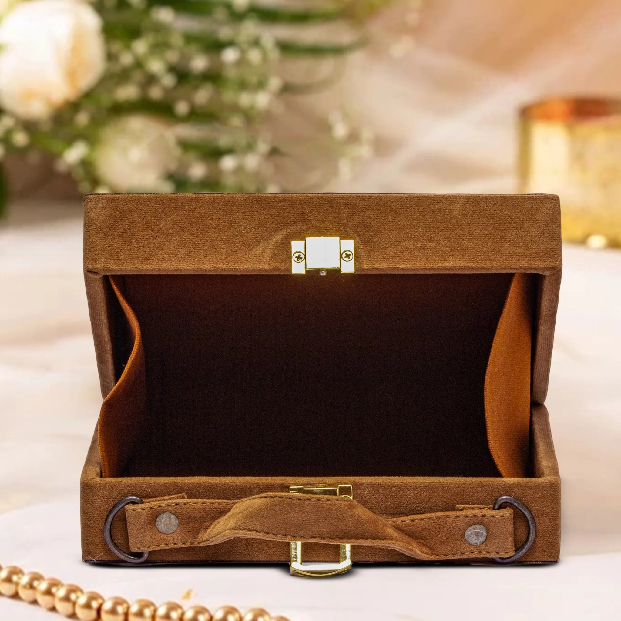 Dhunuchi Suede Evening Clutch
