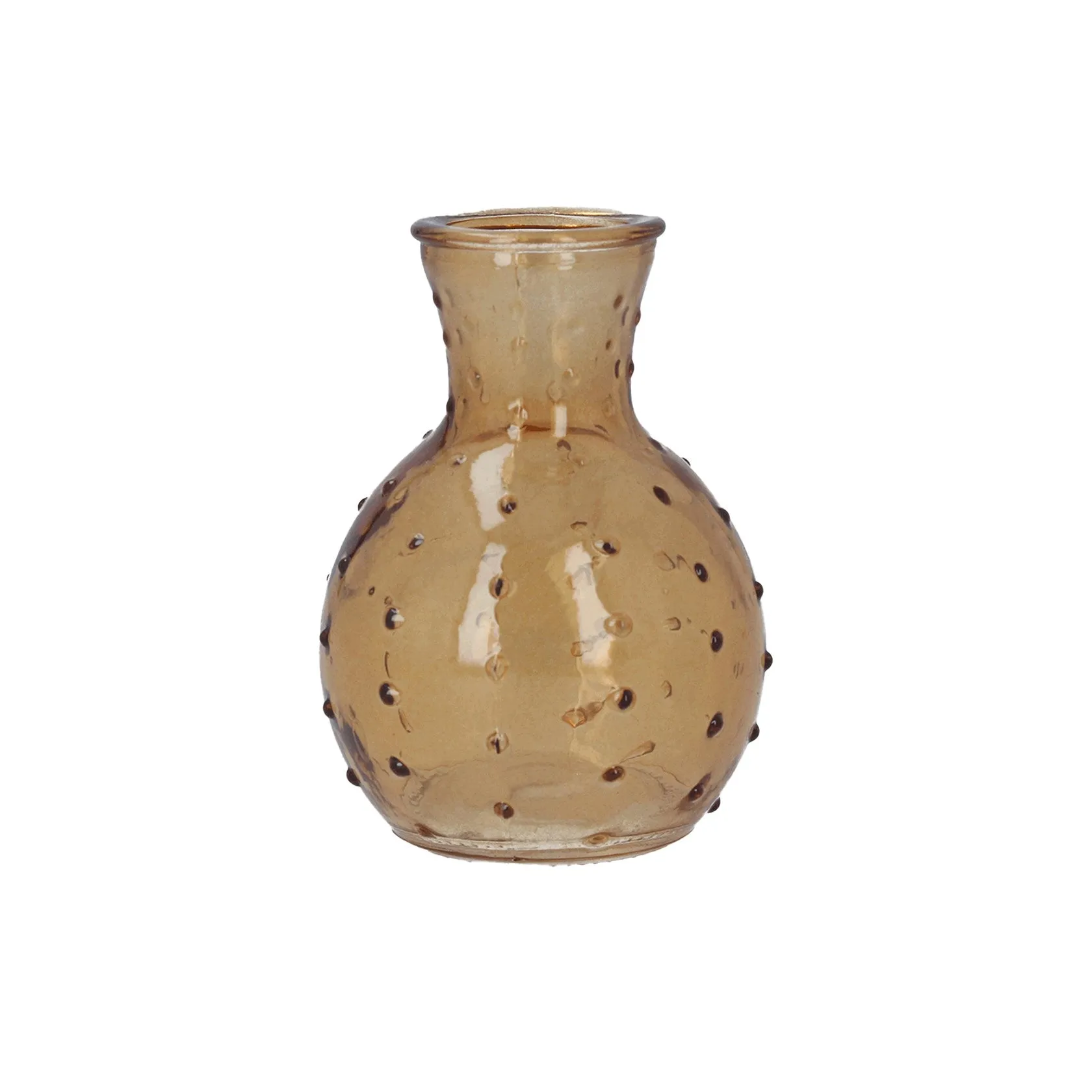 Dimple glass pear bud vase 10cm - Purple, Green, Teal, Amber or Light Amber