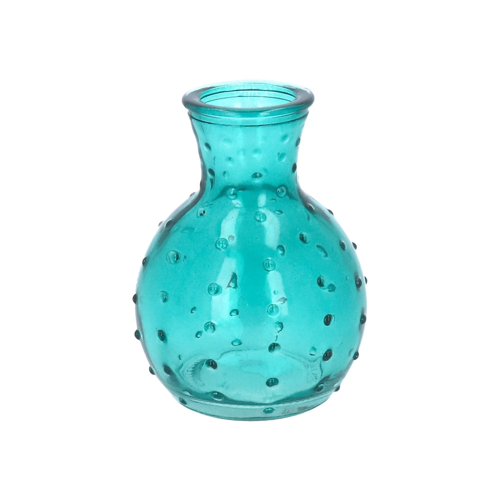 Dimple glass pear bud vase 10cm - Purple, Green, Teal, Amber or Light Amber
