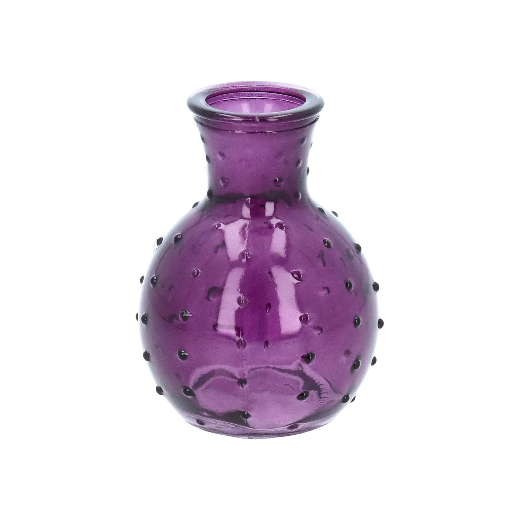 Dimple glass pear bud vase 10cm - Purple, Green, Teal, Amber or Light Amber