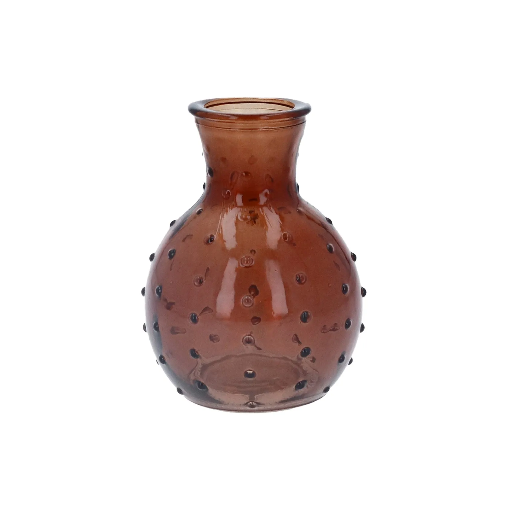 Dimple glass pear bud vase 10cm - Purple, Green, Teal, Amber or Light Amber