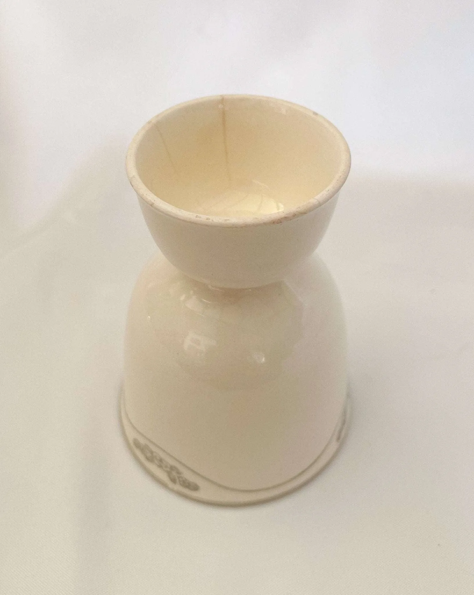 Double Egg Cup Silver Rose Pattern - Vintage