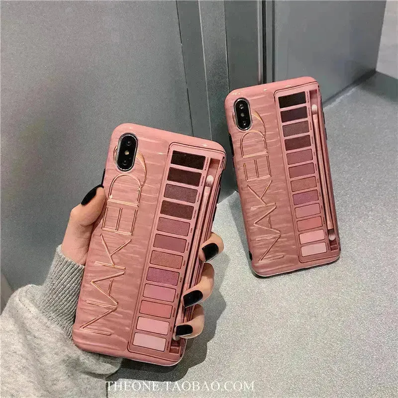Eyeshadow Makeup-themed Silicone Mobile Phone Case for Girls
