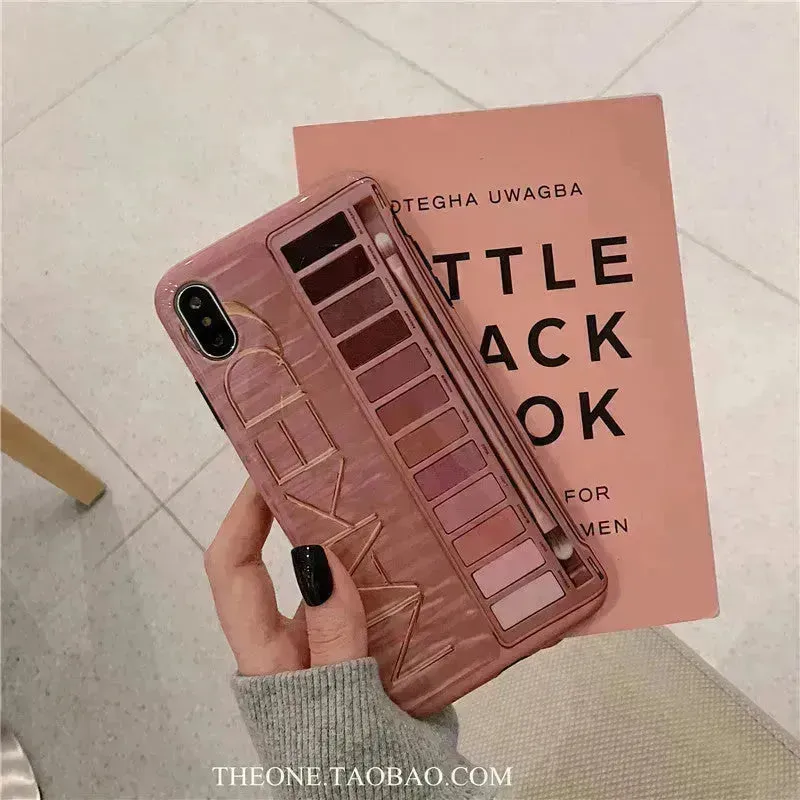 Eyeshadow Makeup-themed Silicone Mobile Phone Case for Girls