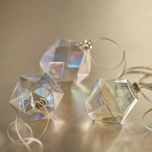 Faceted Glass Ornament - Clear Luster