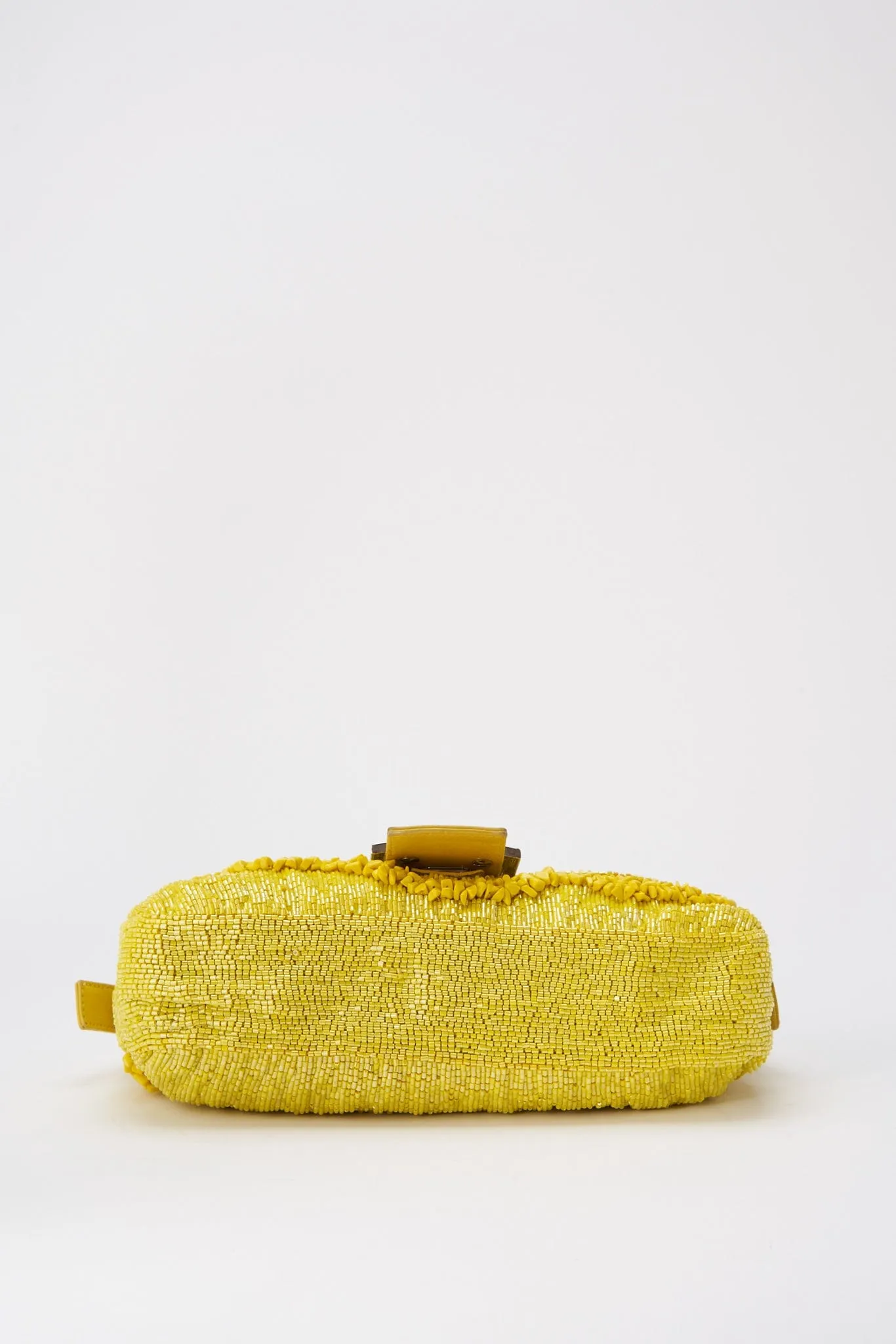 Fendi Gialla Yellow Beaded Baguette Bag