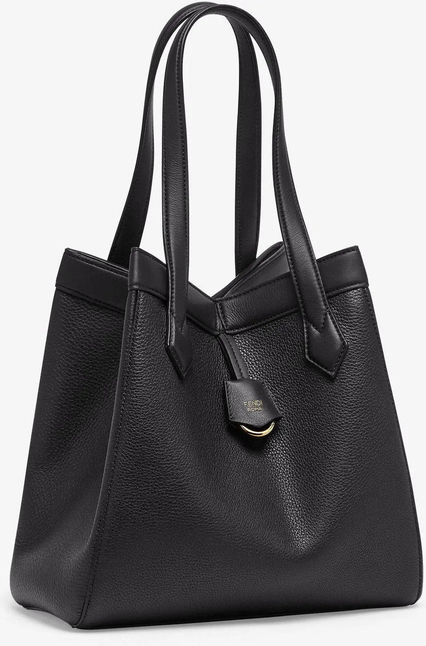 FENDI ORIGAMI PEBBLED LEATHER TOTE