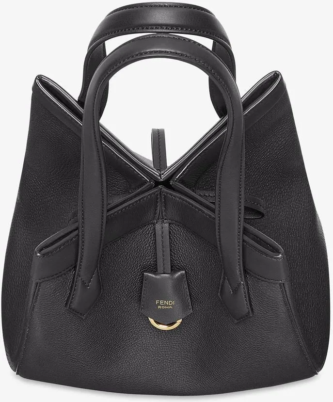 FENDI ORIGAMI PEBBLED LEATHER TOTE