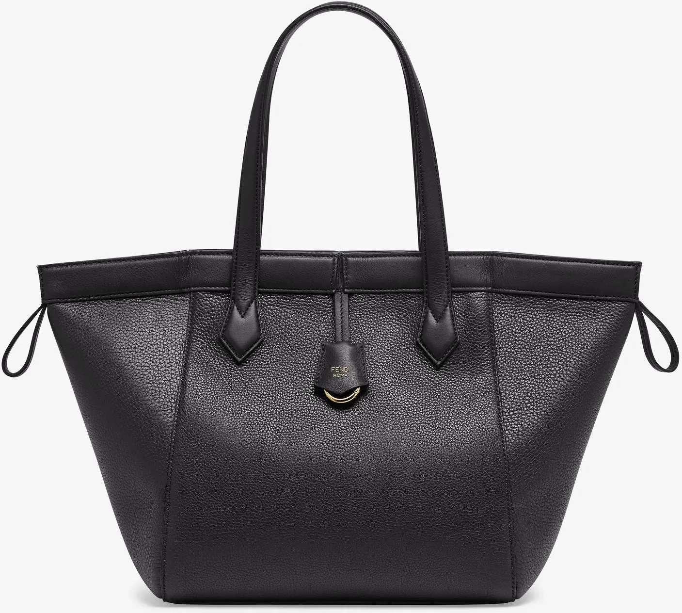 FENDI ORIGAMI PEBBLED LEATHER TOTE