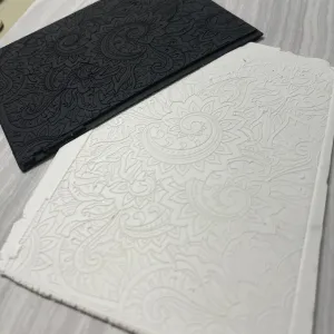 Fern Swirling botanical Rubber Stamp Texture Sheet Mat fine line clay stamp