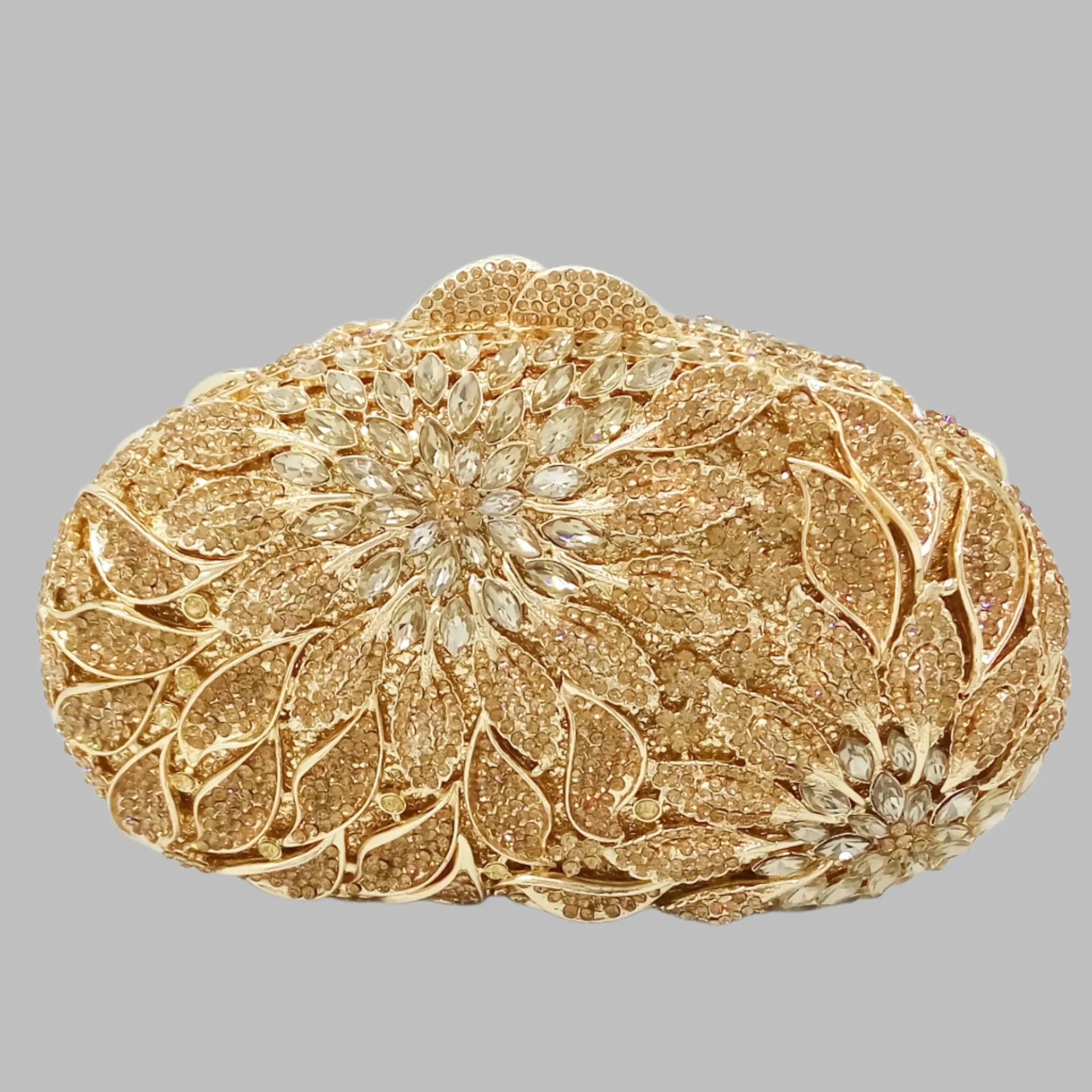 Floral Diamond Crystal Toted Evening Prom Clutch Bag
