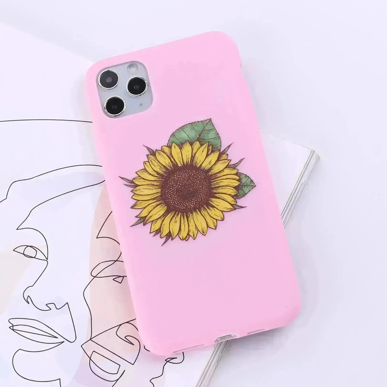 Floral Printed Liquid Silicone mobile phone case Unisex