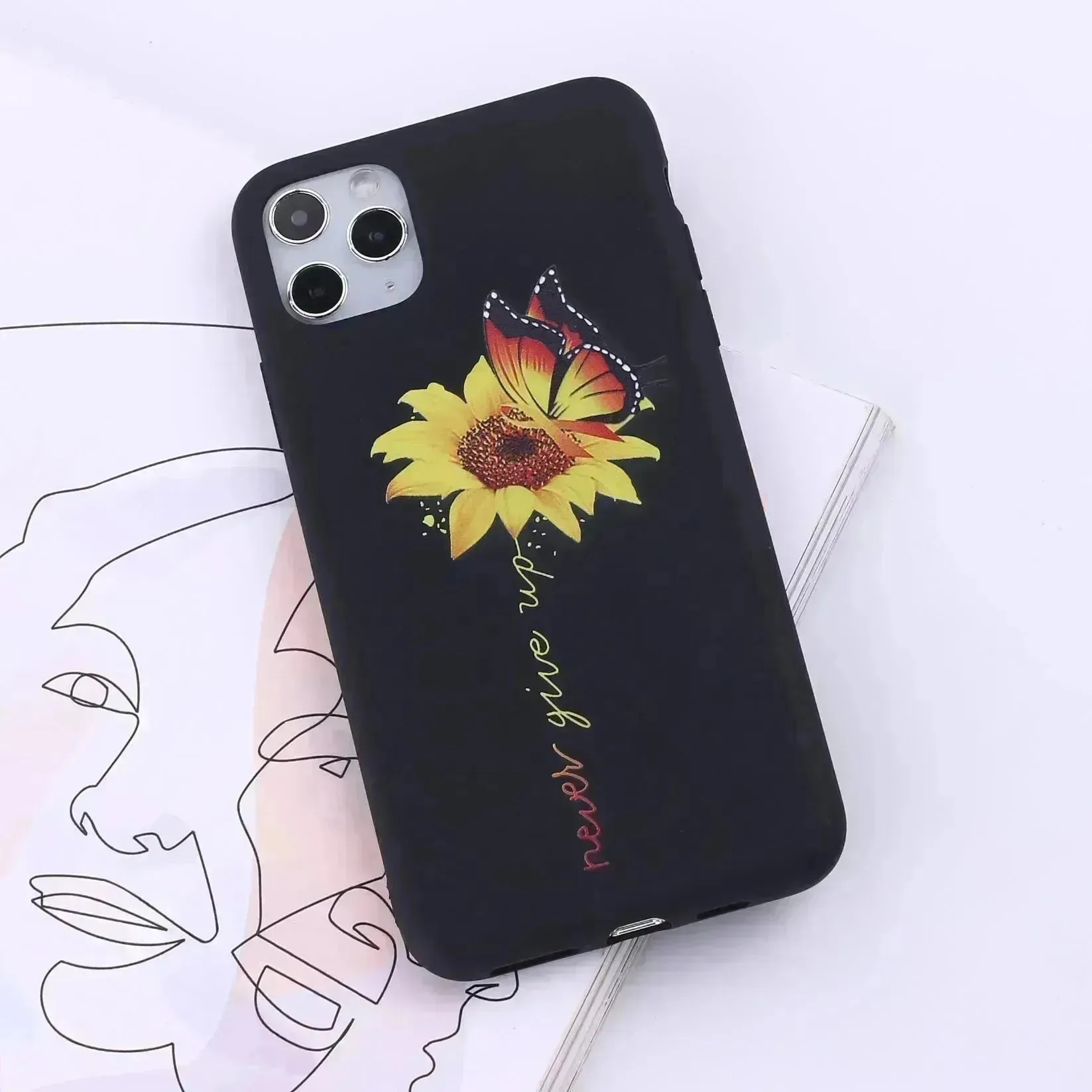 Floral Printed Liquid Silicone mobile phone case Unisex