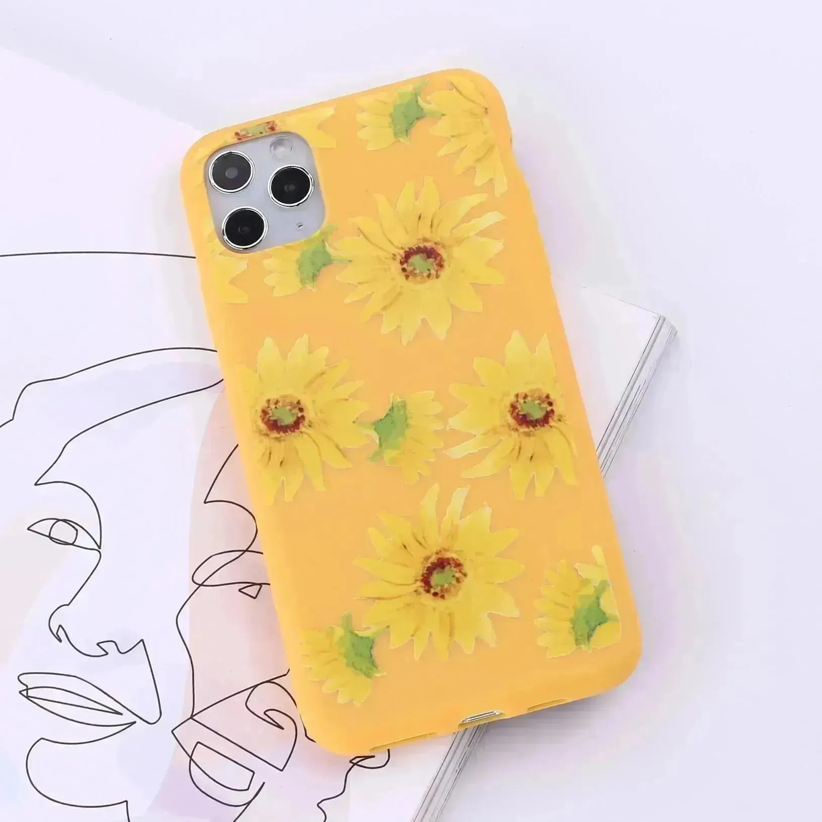 Floral Printed Liquid Silicone mobile phone case Unisex