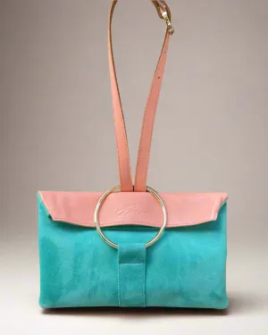 FOLDOVER O-RING BAG TURQOUISE/STRAWBERRY
