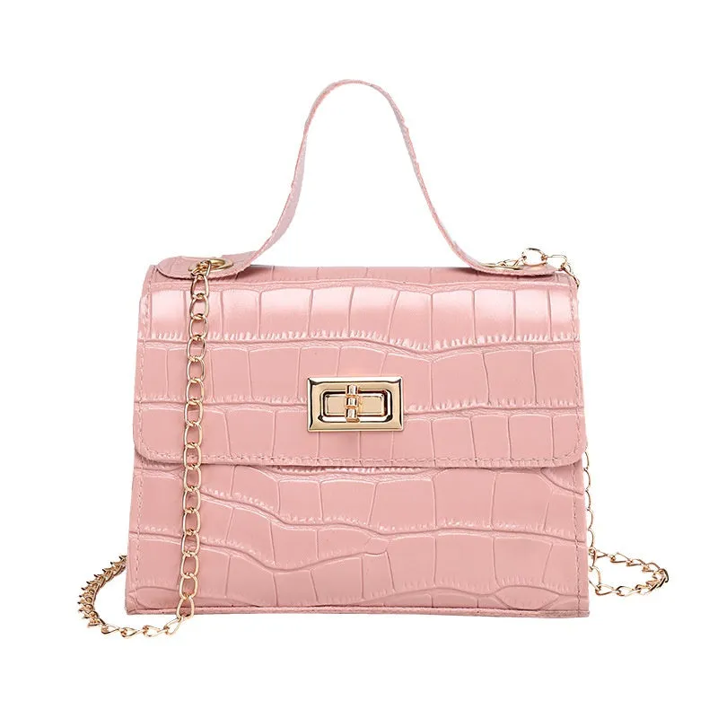Frame Bag With Soft Loop Handle And Chain Shoulder Strap With Tourette Like Closure
