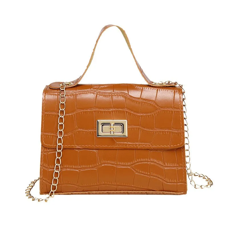 Frame Bag With Soft Loop Handle And Chain Shoulder Strap With Tourette Like Closure