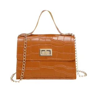 Frame Bag With Soft Loop Handle And Chain Shoulder Strap With Tourette Like Closure