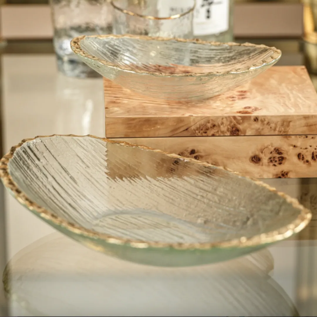 Gold Jagged Rim Bowl - Large