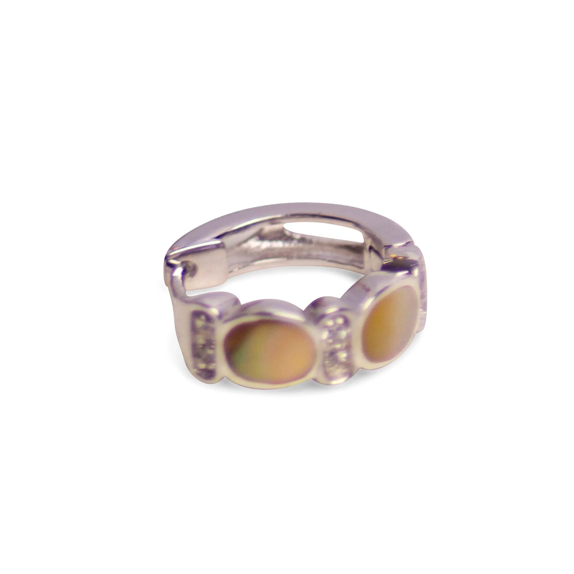 Gold Mother of Pear Mini Hoop Earrings