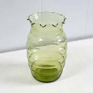 Green Beehive Vase - Anchor Hocking - Vintage
